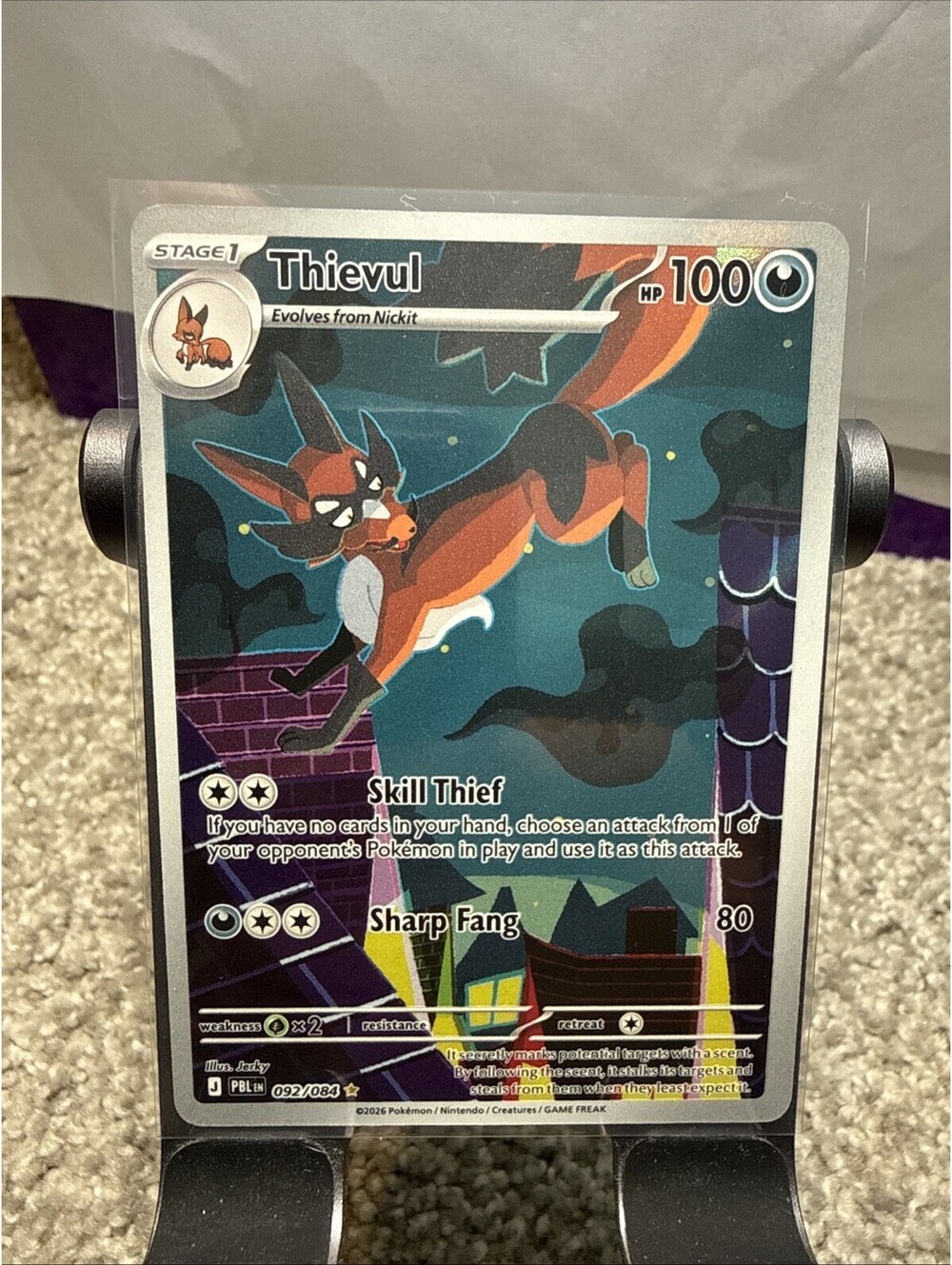 Pokemon Thievul 092/084 Pitch Black Illustration Rare